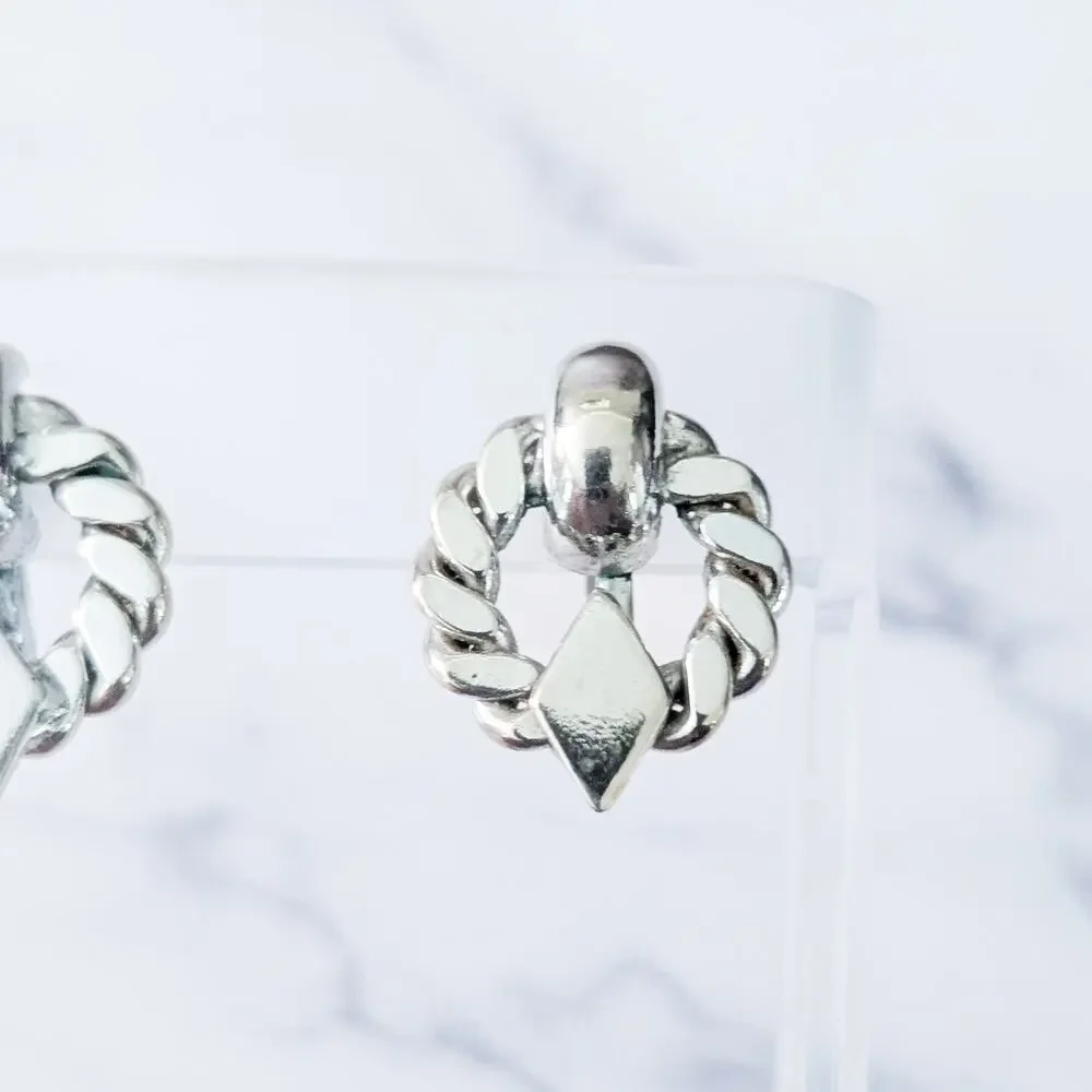 Vintage Screw On Earrings Silver Tone - Small Mark
